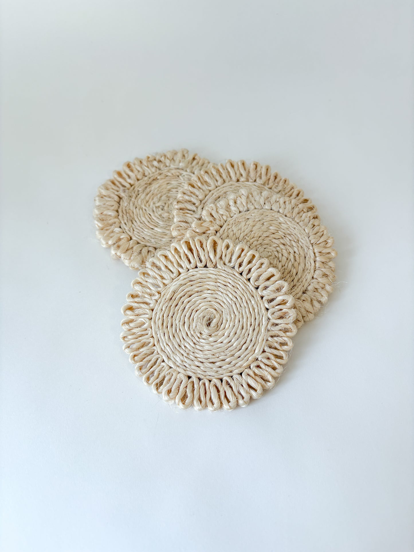 scallop woven coasters