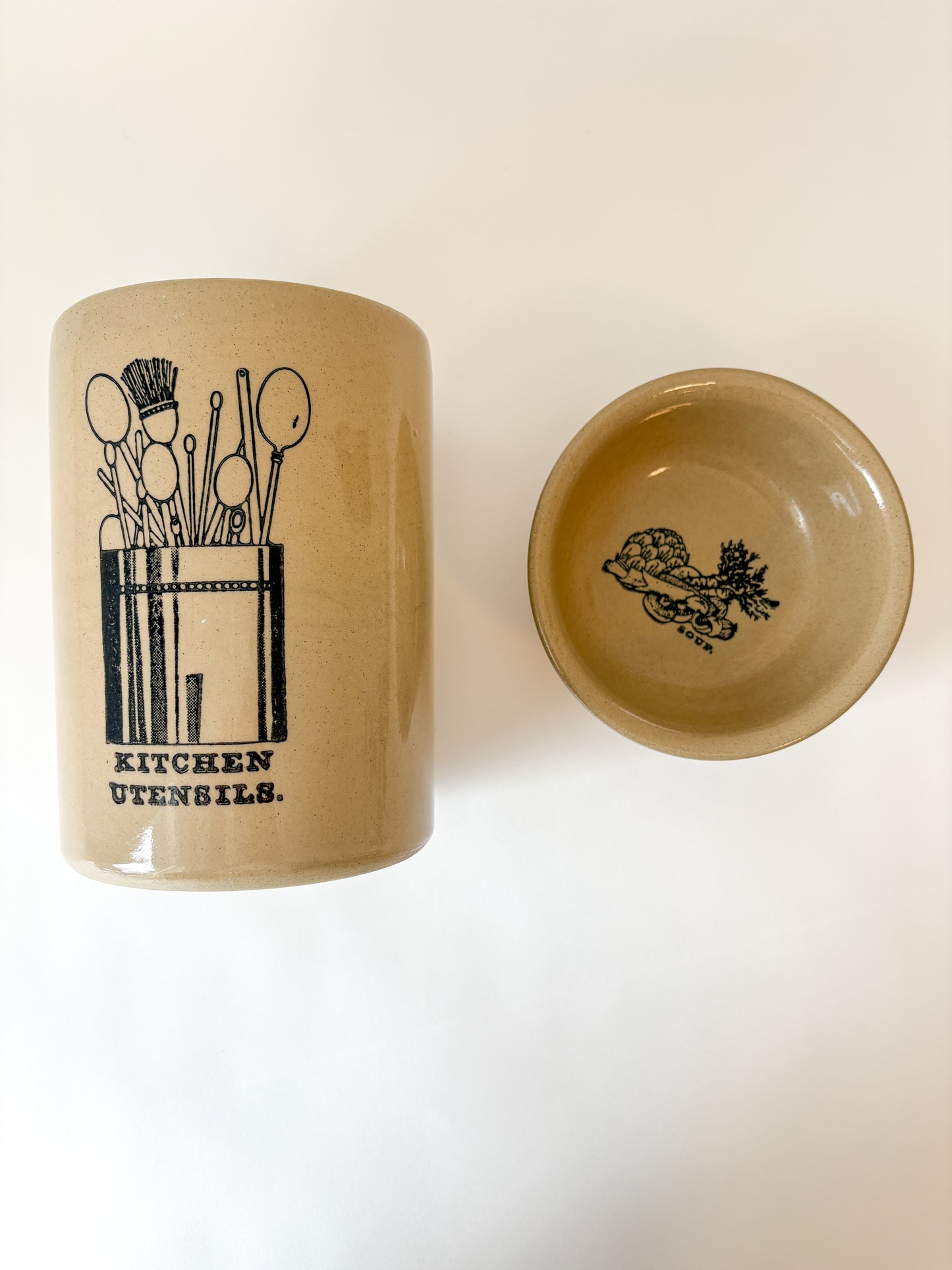 vintage utensil holder + bowl