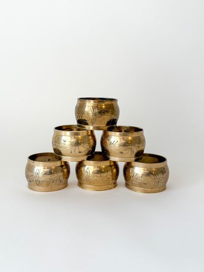 vintage brass napkin rings