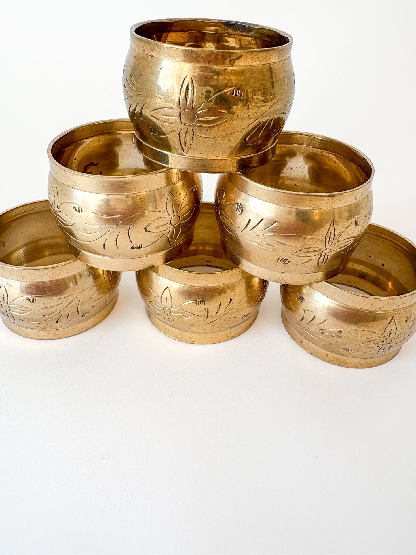 vintage brass napkin rings