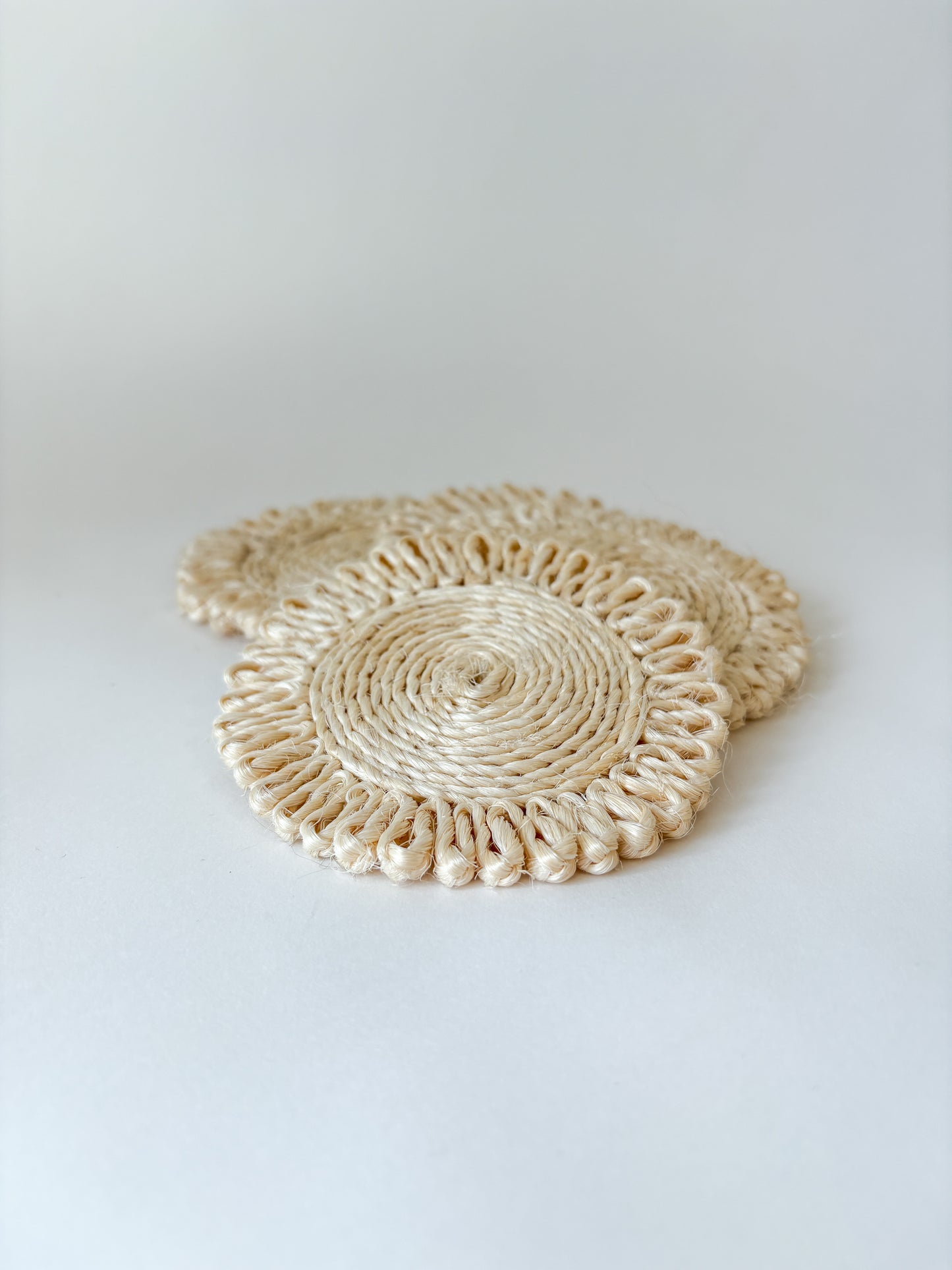 scallop woven coasters