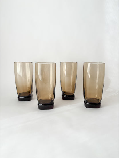 set of 4 tawny tall glasses