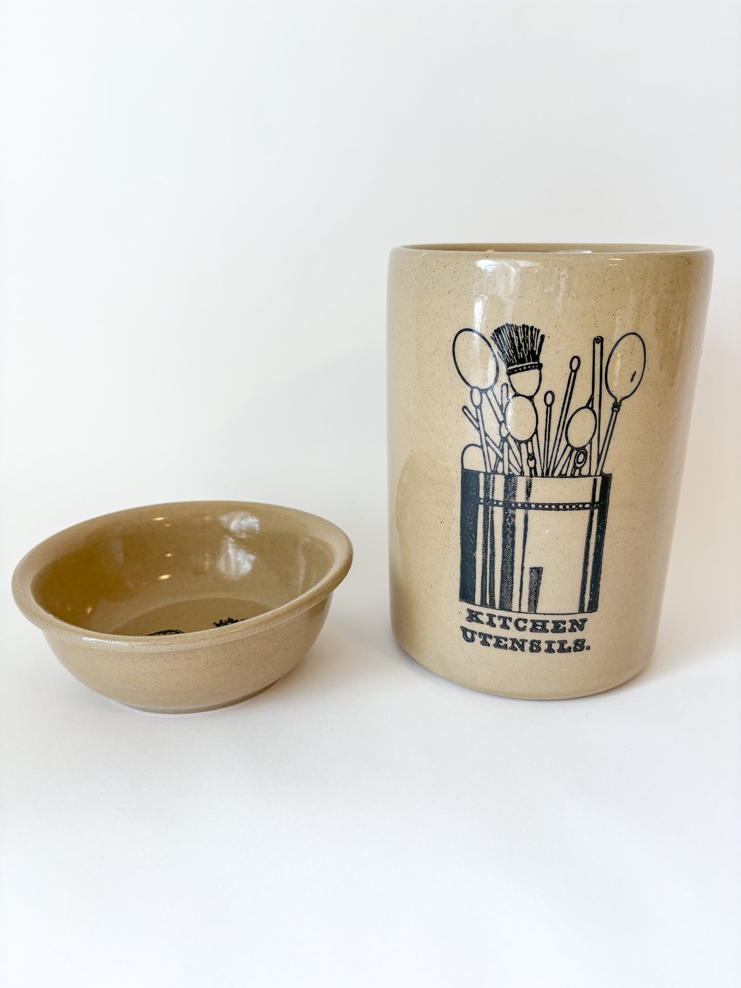 vintage utensil holder + bowl